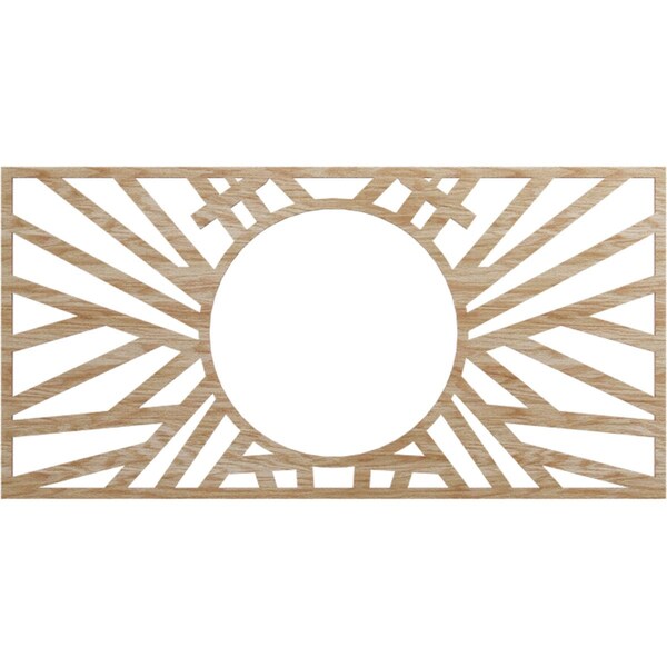 Ekena Millwork Hoover Wood Fretwork Pierced Ceiling Medallion, Red Oak, 26"W x 13"H x 9 5/8"ID x 3/8"T CMWP26X13X0375HORO - main